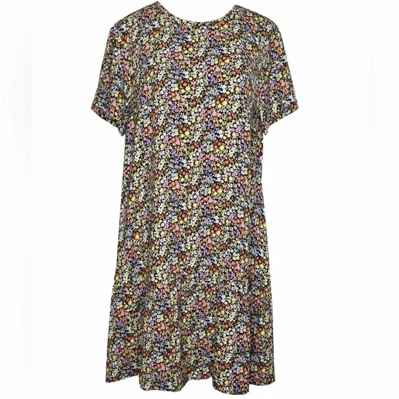 NWT LOFT Petite Floral Flounce Dress - Picture 1 of 6